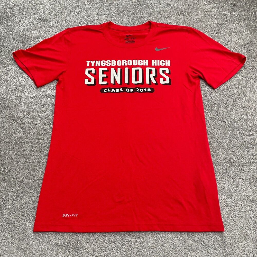 Nike Dri-Fit Graphic Active T-Shirt Mens Small Red Crew Neck Athletic Sport Tee